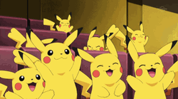 Cheering Group Of Pikachu