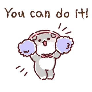 Cheering Hamster Saying You Can Do It Sticker