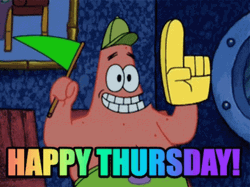Cheering Patrick Happy Thursday Meme GIF