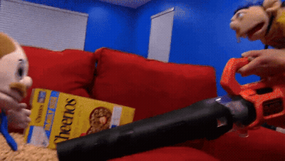 Cheerios Box On Couch Next To Vacuum GIF