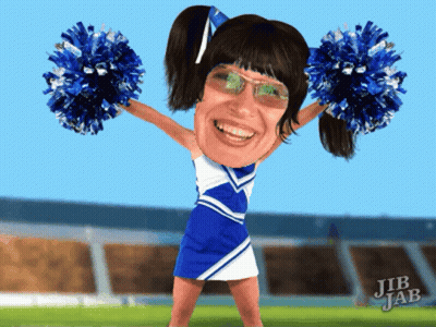 Cheerleader Cartoon With Jib Jab GIF