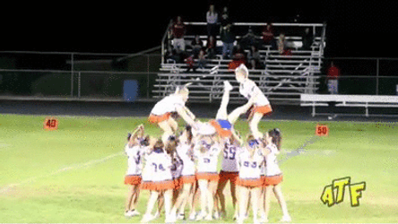 Cheerleader Fall Down Failed Stunts GIF
