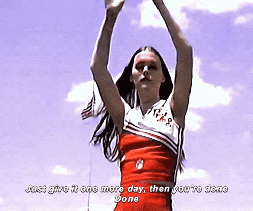 Cheerleader In Red And White Saying One More Day GIF