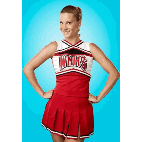 Cheerleader In Red And White WMHS Uniform Sticker