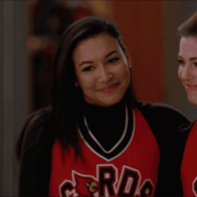 Cheerleader In Red Jersey Saying RDG GIF
