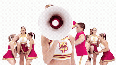 Cheerleader In TP Top Holding Megaphone GIF