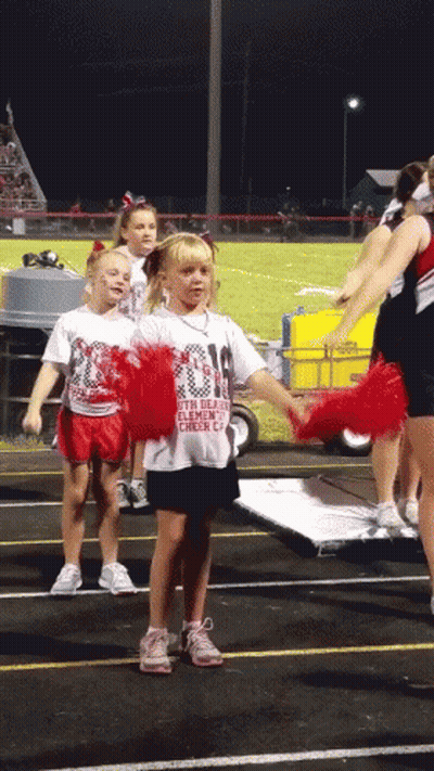 Cheerleader In White Shirt Saying 2014 GIF