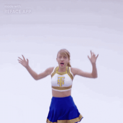 Cheerleader Jumping With Arms Outstretched GIF