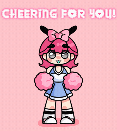Cheerleader Jumping With Cheering Words GIF