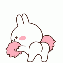 Cheerleader Pink Blushed Bunny GIF