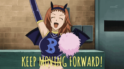 Cheerleader Says Keep Moving Forward GIF