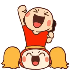 Cheerleader Sitting On Back Fist In Air Sticker