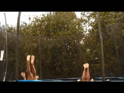 Cheerleader Trampoline Stunts Back Flip GIF
