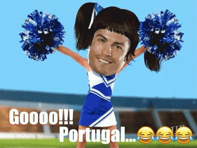 Cheerleader With Man's Face On Head Portugal GIF