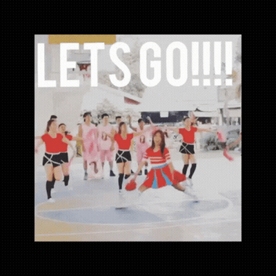 Cheerleaders Dancing On Basketball Court Saying Let's Go GIF