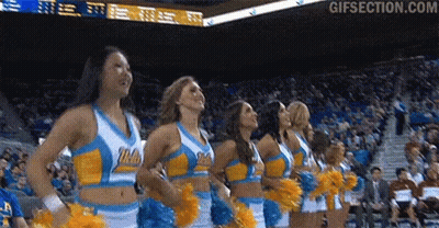 Cheerleaders Holding Pom Poms GIF