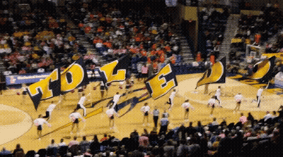 Cheerleaders Holding TDL Flags GIF