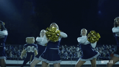 Cheerleaders Performing For Crowd With Netflix GIF