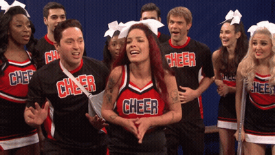 Cheerleaders Wearing Cheer Shirts GIF