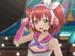 Cheerleading Ruby Kurosawa Anime Kawaii GIF