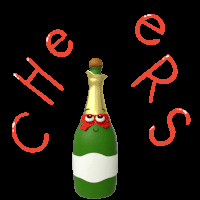 Cheers Champagne Popping Cartoon GIF