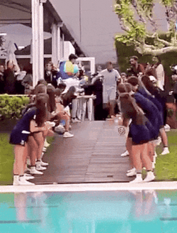 Cheers From People Before Cannonball GIF
