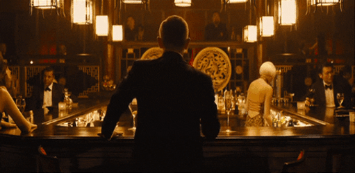 Cheers Man Silhouette In Fancy Bar GIF