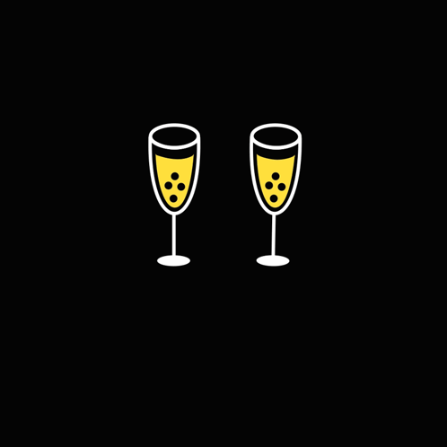 Cheers Sign With Champagne Glasses GIF