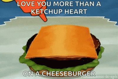 Cheeseburger With Ketchup Heart GIF