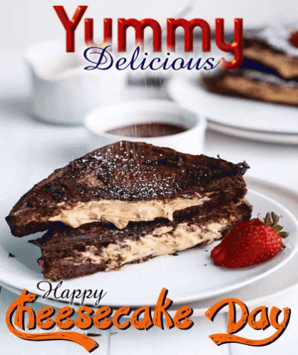 Cheesecake Day Greeting Card With Slice GIF