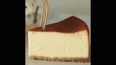 Cheesecake Slice With Fork GIF