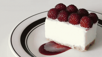 Cheesecake With Raspberries GIF