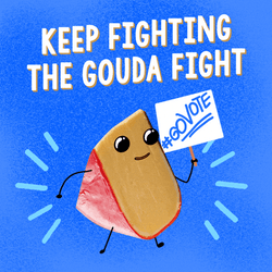 Cheesy Ball Slice Go Vote GIF