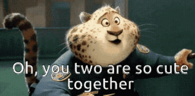 Cheetah In Police Uniform Sitting On Couch GIF