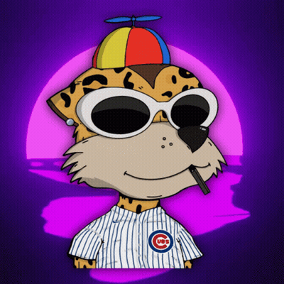 Cheetah Wearing Cubs Jersey GIF