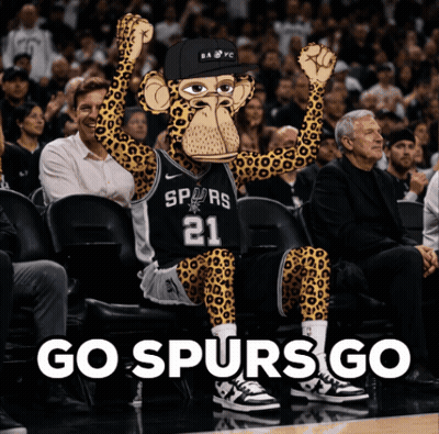 Cheetah Wearing Spurs Jersey Sitting In Crowd GIF