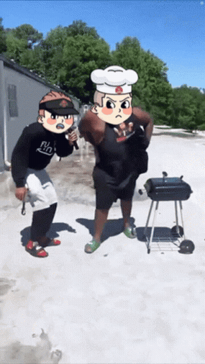 Chef Hat Man Next To Fly Shirt Man GIF