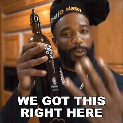 Chef Holding Olive Oil Says We Got This Right Here GIF