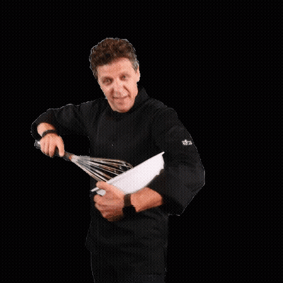 Chef Holding Spatula And Bowl GIF
