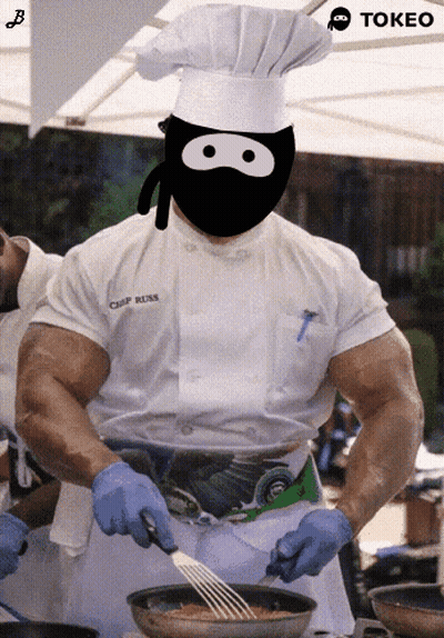 Chef In Mask And Hat Cooking GIF