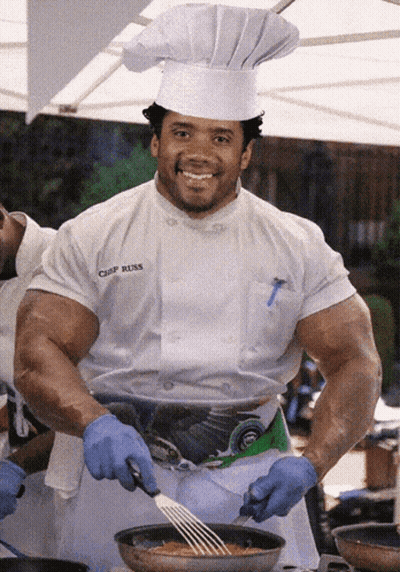 Chef Ross Smiling Preparing Food In Kitchen GIF