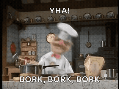 Chef Says Bork Bork Bork In Kitchen GIF