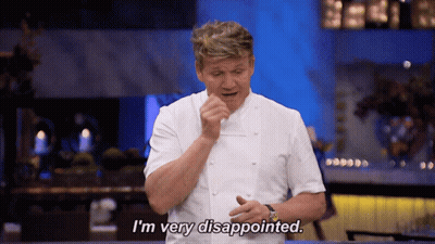 Chef Says I'm Very Disappointed Holding Something GIF