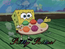 Chef Spongebob Rainbow Krabby Patty  GIF