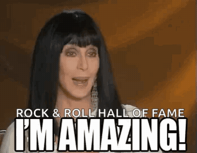 Cher Saying I'm Amazing At Rock & Roll Hall Of Fame GIF