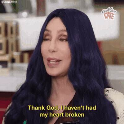 Cher Thank God I Haven't Had My Heart Broken GIF