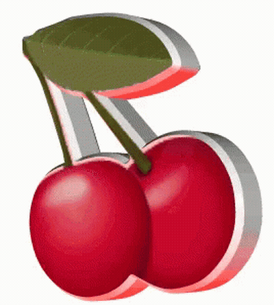 Cherries With Green Leaf GIF