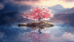 Cherry Blossom Lone Tree GIF