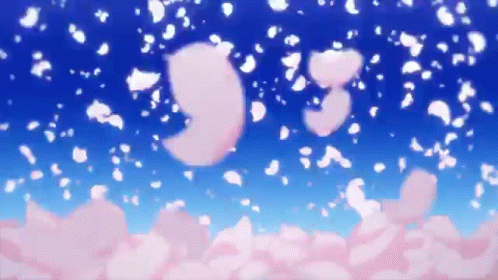 Cherry Blossom Petals Are Falling In The Sky GIF