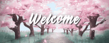 Cherry Blossoms Sakura Pink Flowers Japan Welcome GIF